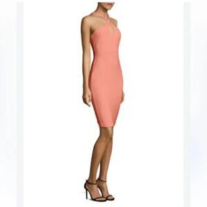 NWT LIKELY X REVOLVE Charles apricot Crossover-Neck Sleeveless Cocktail Dress